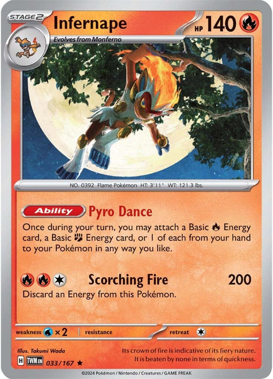 033/167 Infernape - SCARLET AND VIOLET: TWILIGHT MASQUERADE - Pokemon Single Card