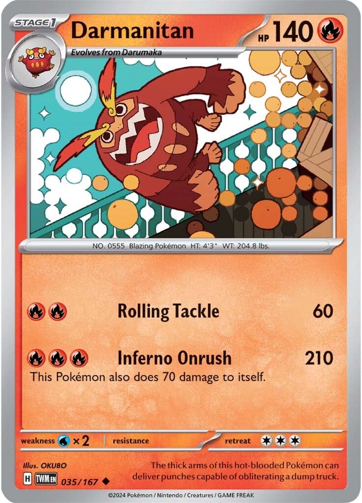 035/167 Darmanitan - SCARLET AND VIOLET: TWILIGHT MASQUERADE - Pokemon Single Card