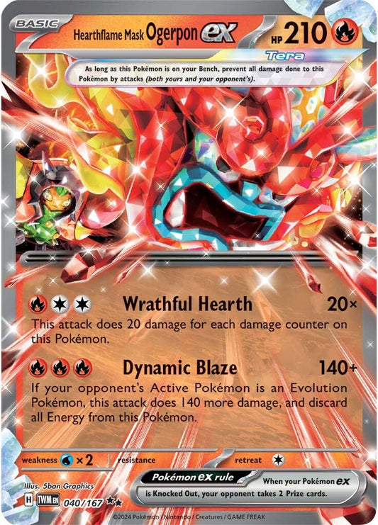 040/167 Hearthflame Mask Ogerpon ex - SCARLET AND VIOLET: TWILIGHT MASQUERADE - Pokemon Single Card