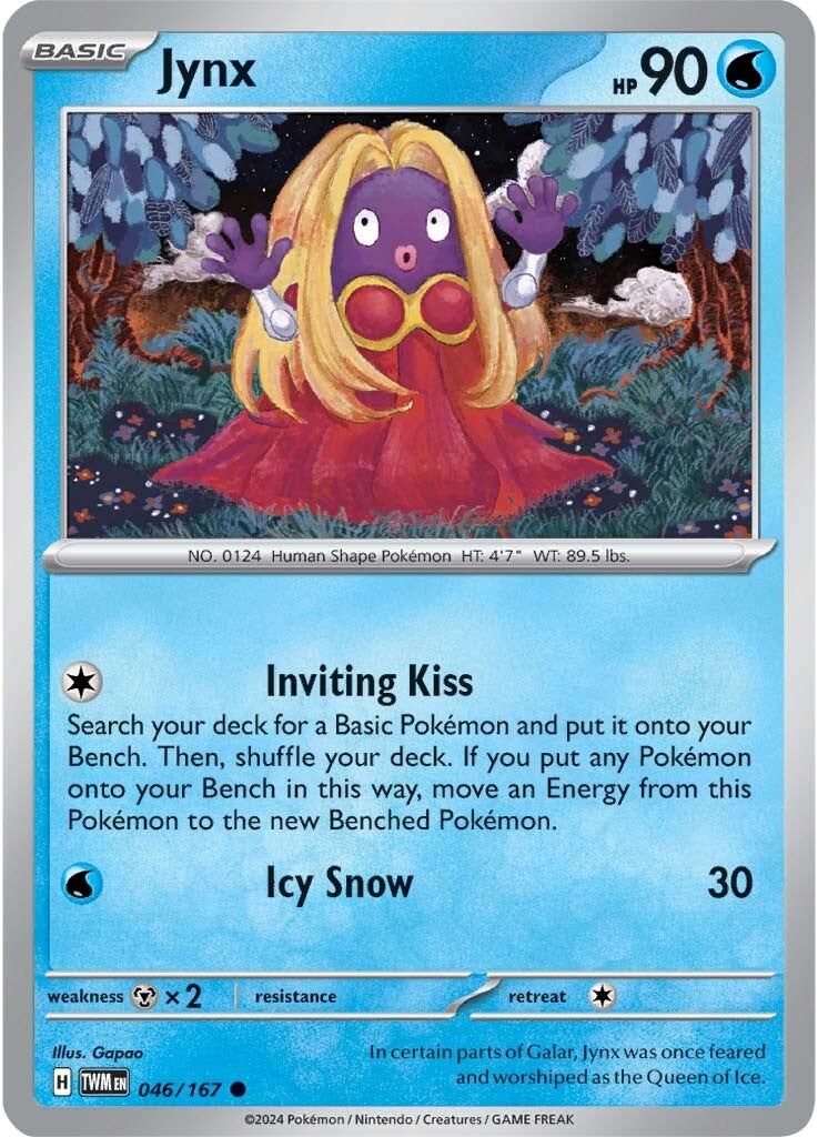 046/167 Jynx - SCARLET AND VIOLET: TWILIGHT MASQUERADE - Pokemon Single Card