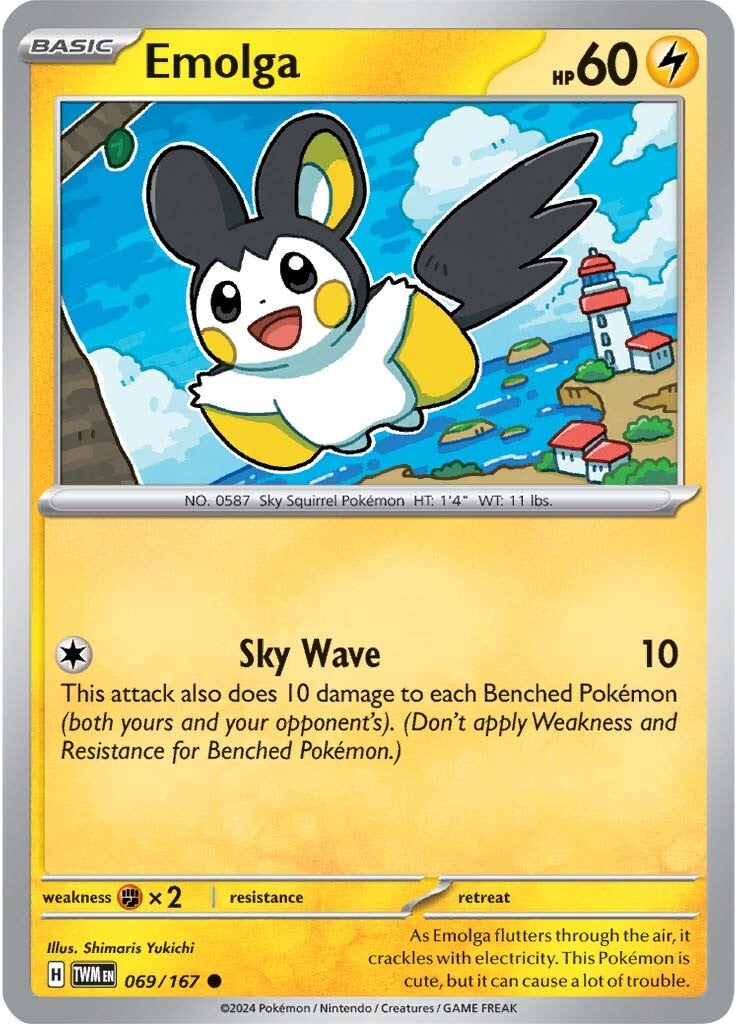 069/167 Emolga - SCARLET AND VIOLET: TWILIGHT MASQUERADE - Pokemon Single Card