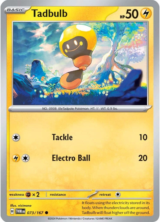 073/167 Tadbulb - SCARLET AND VIOLET: TWILIGHT MASQUERADE - Pokemon Single Card