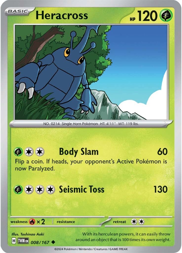 008/167 Heracross - SCARLET AND VIOLET: TWILIGHT MASQUERADE - Pokemon Single Card