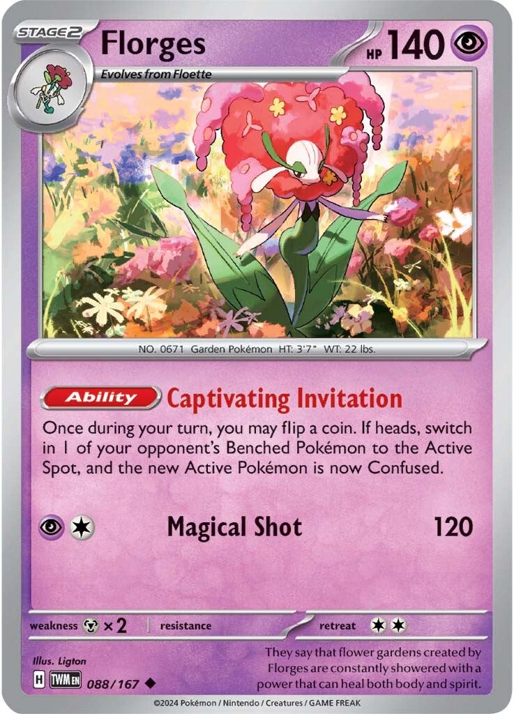 088/167 Florges - SCARLET AND VIOLET: TWILIGHT MASQUERADE - Pokemon Single Card