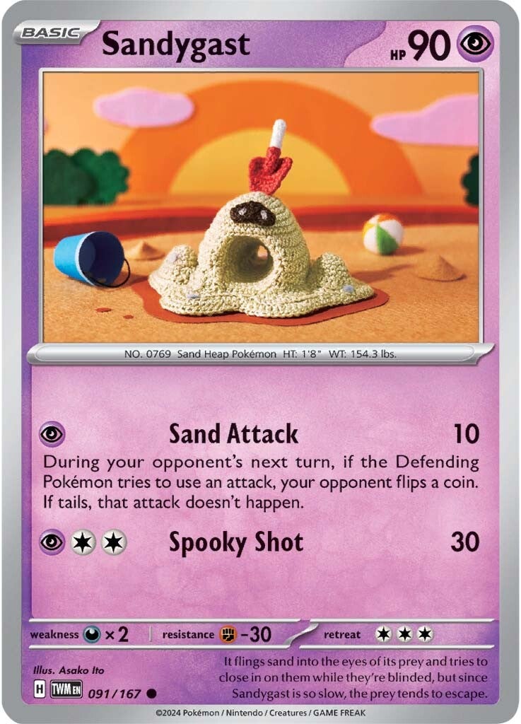 091/167 Sandygast - SCARLET AND VIOLET: TWILIGHT MASQUERADE - Pokemon Single Card