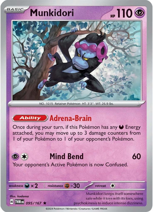 095/167 Munkidori - SCARLET AND VIOLET: TWILIGHT MASQUERADE - Pokemon Single Card