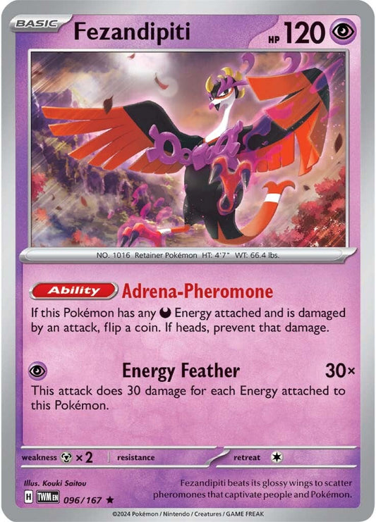 096/167 Fezandipiti - SCARLET AND VIOLET: TWILIGHT MASQUERADE - Pokemon Single Card