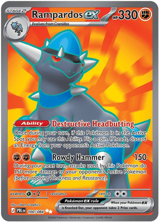 Rampardos ex 100/084 - POKEMON MEGA EVOLUTION: PITCH BLACK - Pokemon Single Card