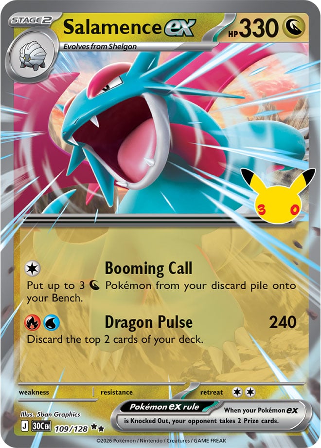 Salamence ex 109/128 - POKEMON: 30TH CELEBRATION - Pokemon Single Card