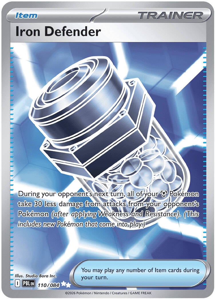 Iron Defender 110/084 - POKEMON MEGA EVOLUTION: PITCH BLACK - Pokemon Single Card