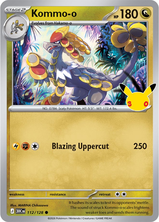 Kommo-o 112/128 - POKEMON: 30TH CELEBRATION - Pokemon Single Card