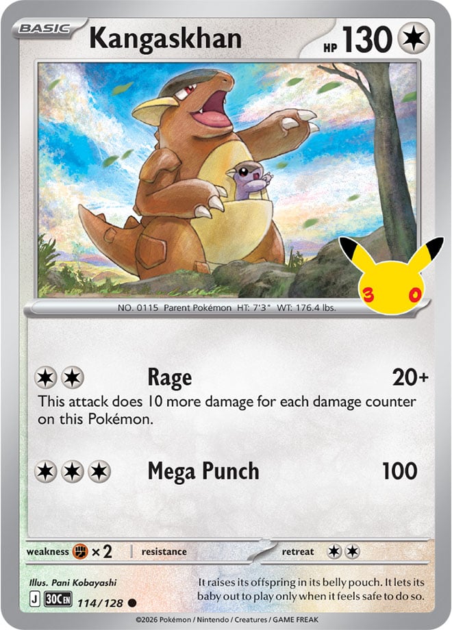 Kangaskhan 114/128 - POKEMON: 30TH CELEBRATION - Pokemon Single Card