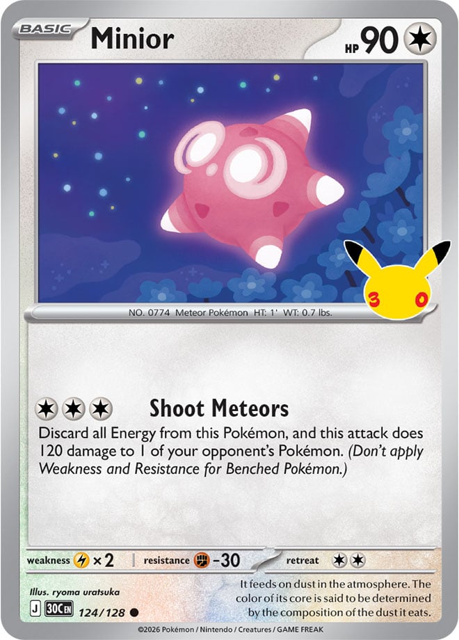 Minior 124/128 - POKEMON: 30TH CELEBRATION - Pokemon Single Card