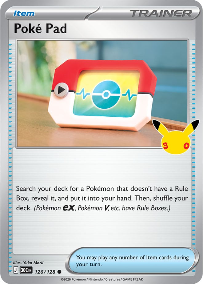 Poké Pad 126/128 - POKEMON: 30TH CELEBRATION - Pokemon Single Card
