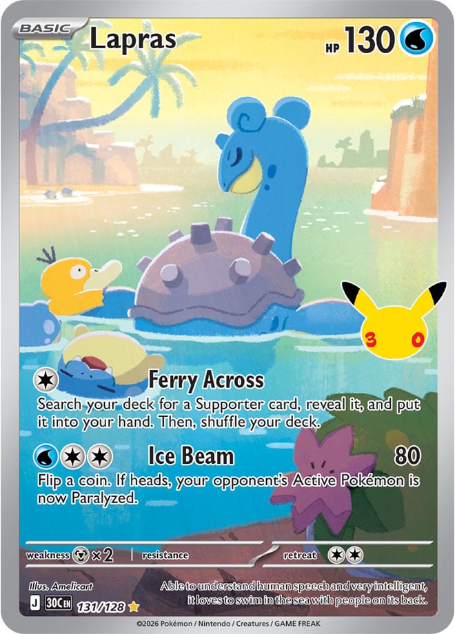 Lapras 131/128 - POKEMON: 30TH CELEBRATION - Pokemon Single Card