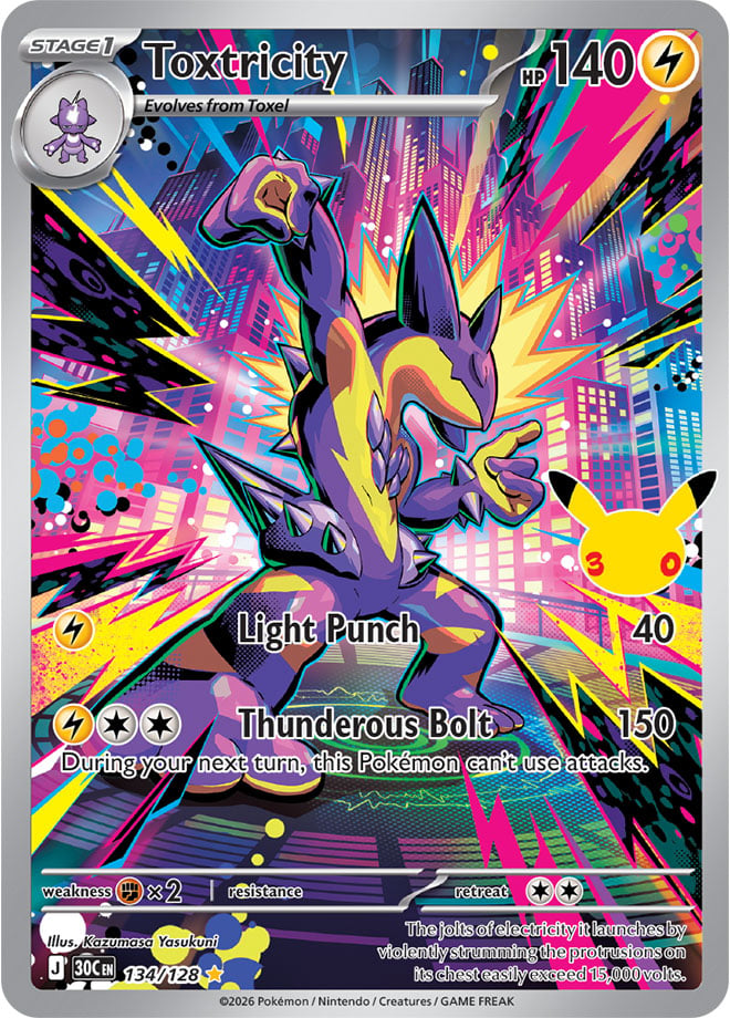 Toxtricity 134/128 - POKEMON: 30TH CELEBRATION - Pokemon Single Card