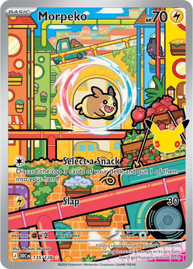 Morpeko 135/128 - POKEMON: 30TH CELEBRATION - Pokemon Single Card