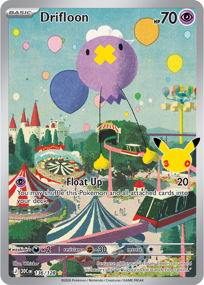 Drifloon 136/128 - POKEMON: 30TH CELEBRATION - Pokemon Single Card