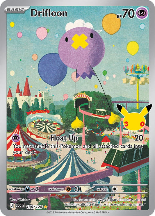 Drifloon 136/128 - POKEMON: 30TH CELEBRATION - Pokemon Single Card