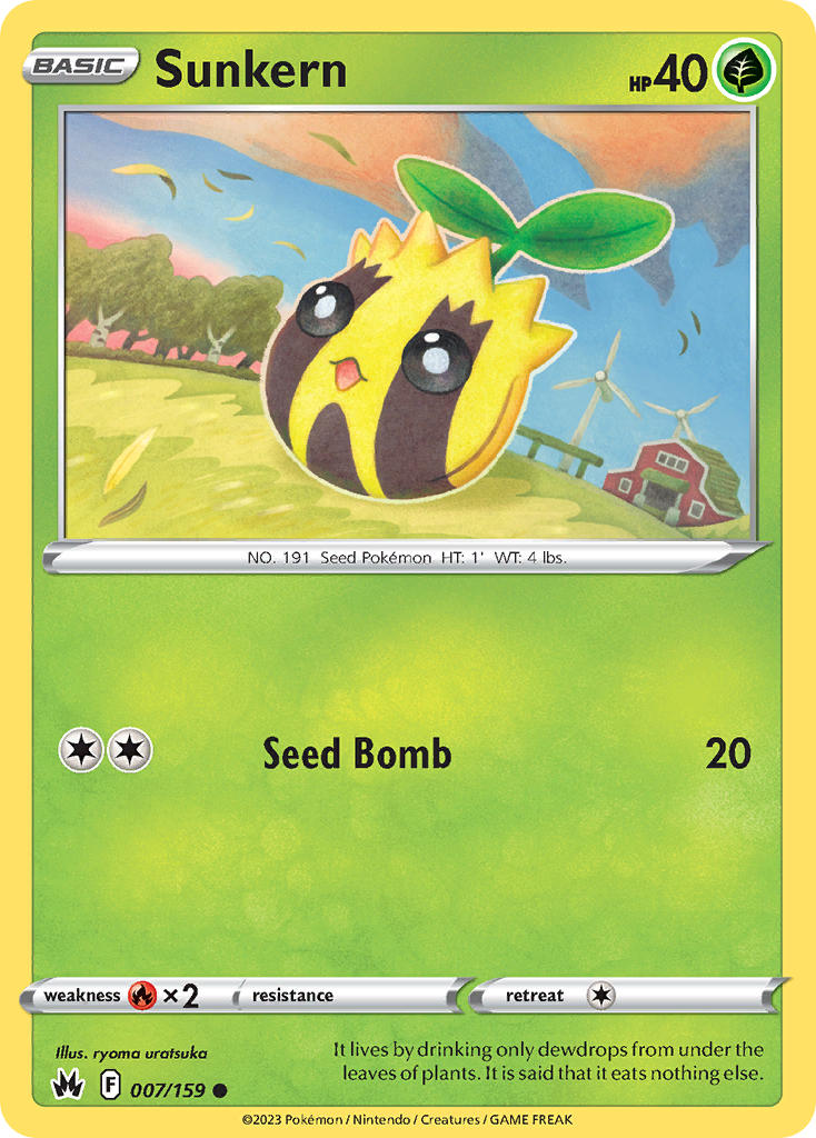 Sunkern 007/159 - POKEMON SWORD & SHIELD: CROWN ZENITH - Pokemon Single Card