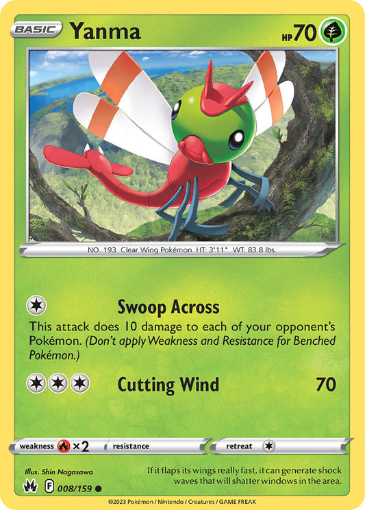 Yanma 008/159 - POKEMON SWORD & SHIELD: CROWN ZENITH - Pokemon Single Card