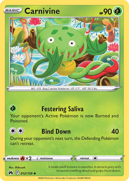 Carnivine 012/159 - POKEMON SWORD & SHIELD: CROWN ZENITH - Pokemon Single Card