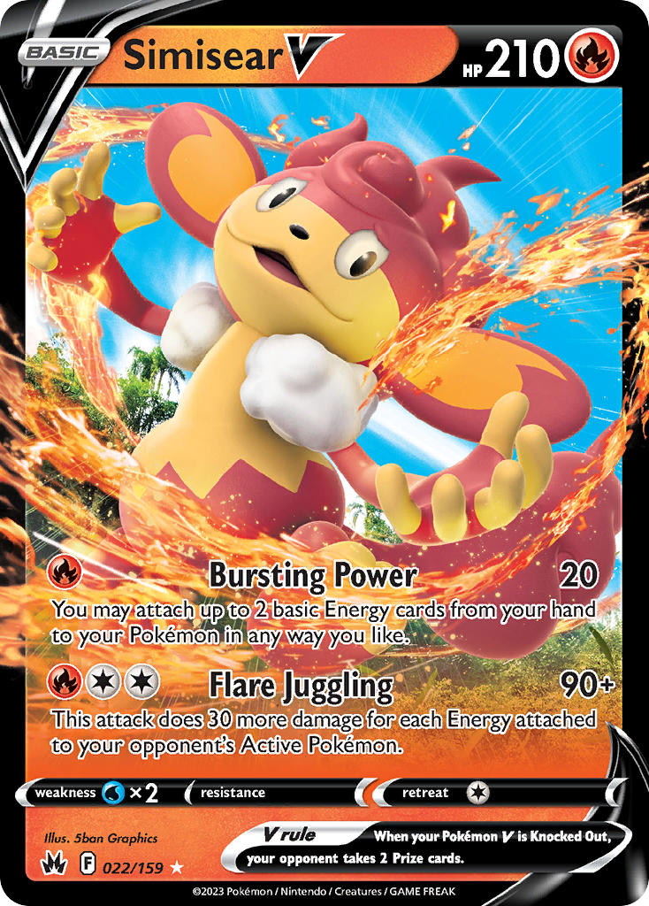 Simisear V 022/159 - POKEMON SWORD & SHIELD: CROWN ZENITH