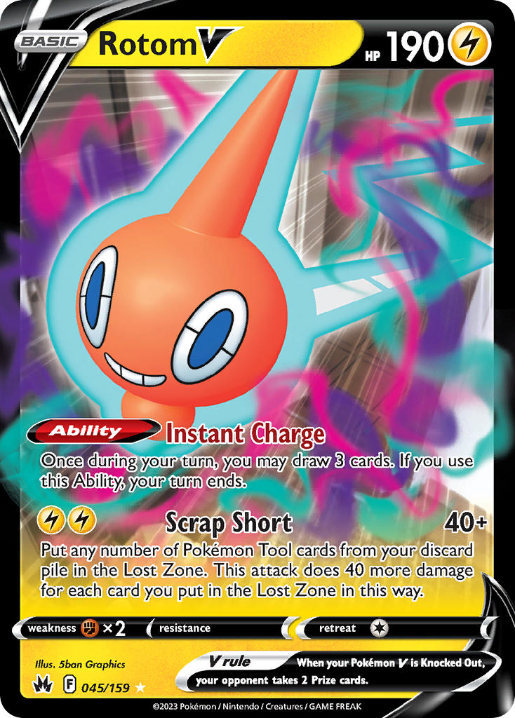 Rotom V 045/159 - POKEMON SWORD & SHIELD: CROWN ZENITH