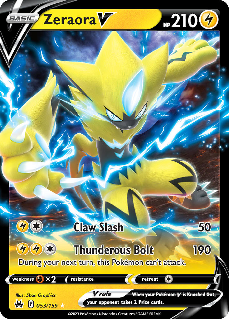 Zeraora V 053/159 - POKEMON SWORD & SHIELD: CROWN ZENITH