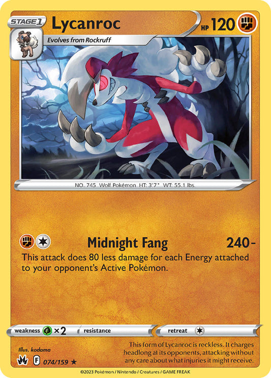 Lycanroc 074/159 - POKEMON SWORD & SHIELD: CROWN ZENITH