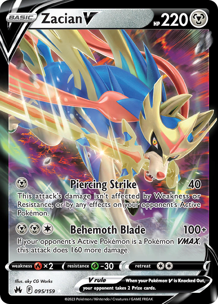 Zacian V 095/159 - POKEMON SWORD & SHIELD: CROWN ZENITH