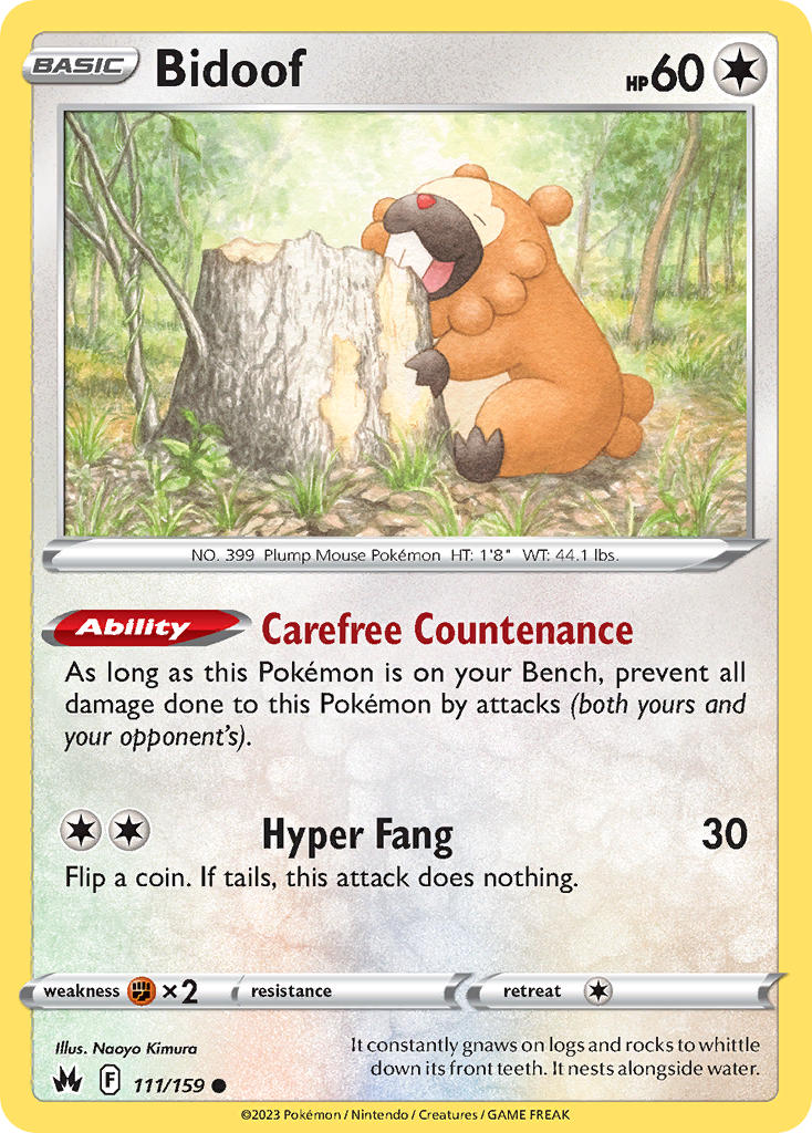 Bidoof 111/159 - POKEMON SWORD & SHIELD: CROWN ZENITH