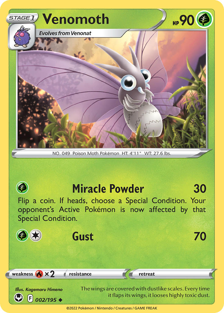 Venomoth 002/195 - POKEMON SWORD & SHIELD: SILVER TEMPEST