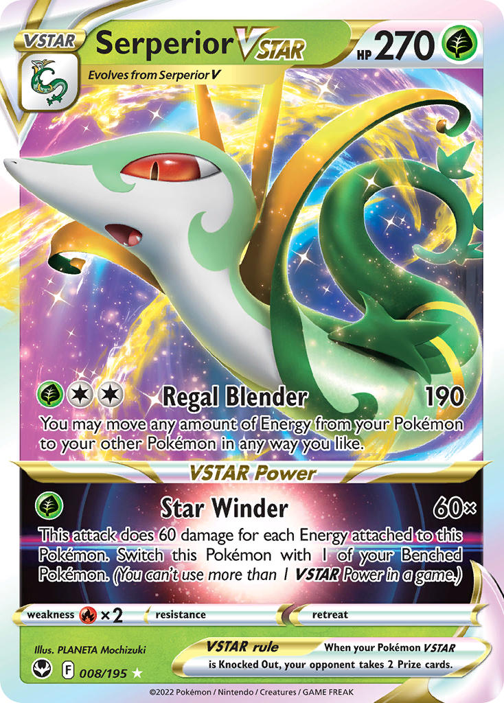 Serperior VSTAR 008/195 - POKEMON SWORD & SHIELD: SILVER TEMPEST