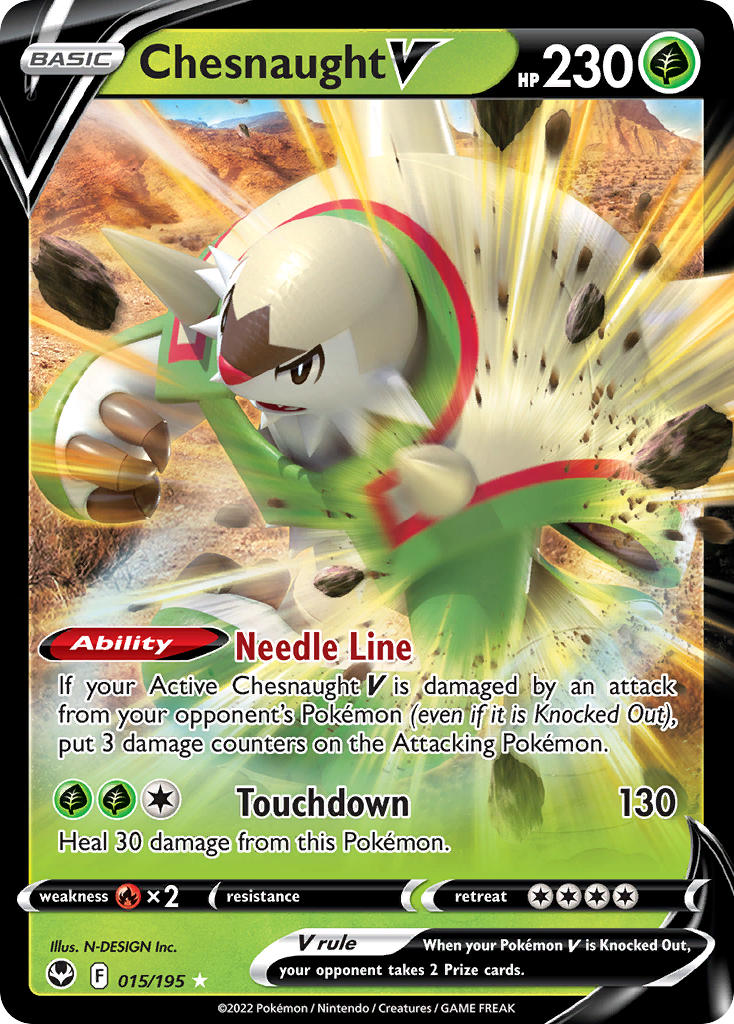Chesnaught V/195 - POKEMON SWORD & SHIELD: SILVER TEMPEST