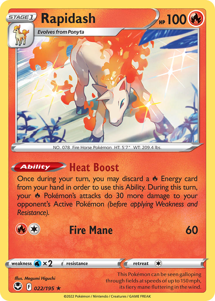 Rapidash 022/195 - POKEMON SWORD & SHIELD: SILVER TEMPEST