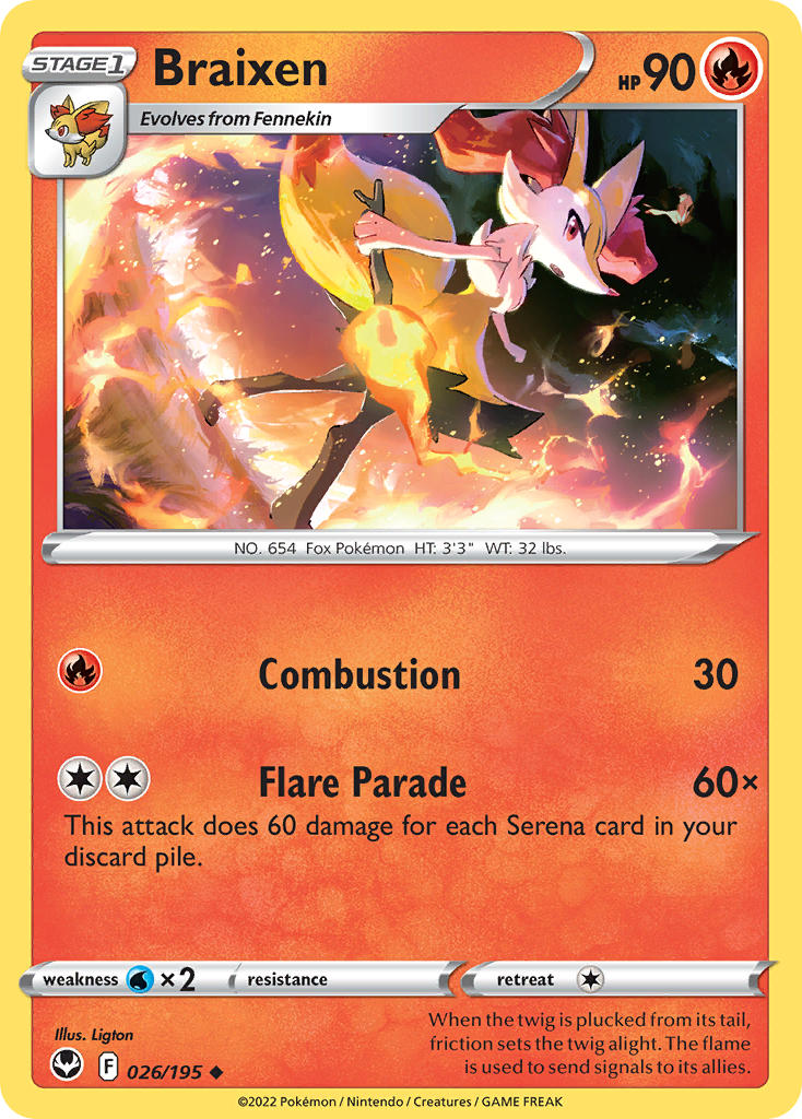 Braixen 026/195 - POKEMON SWORD & SHIELD: SILVER TEMPEST