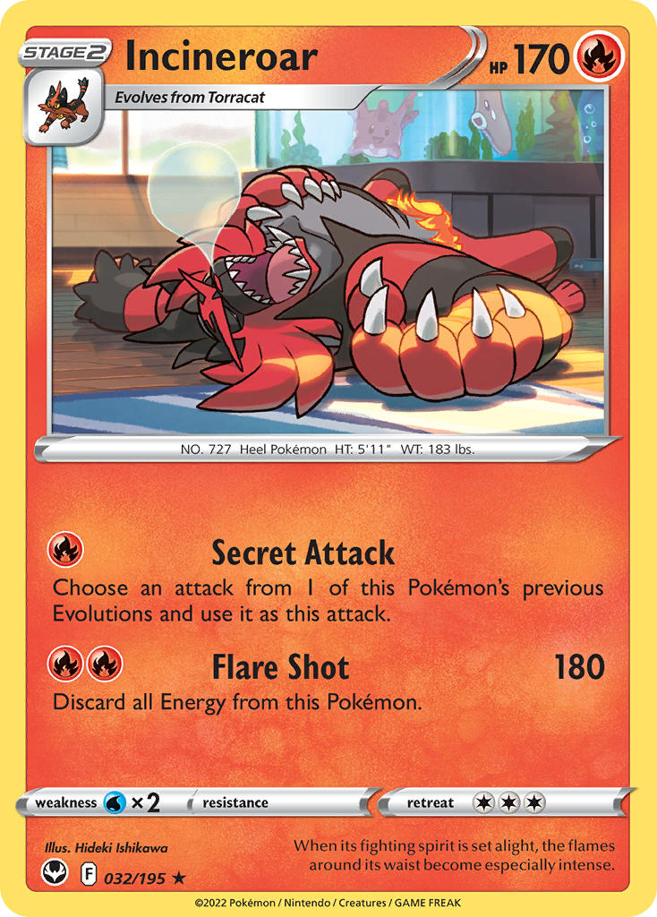 Incineroar 032/195 - POKEMON SWORD & SHIELD: SILVER TEMPEST