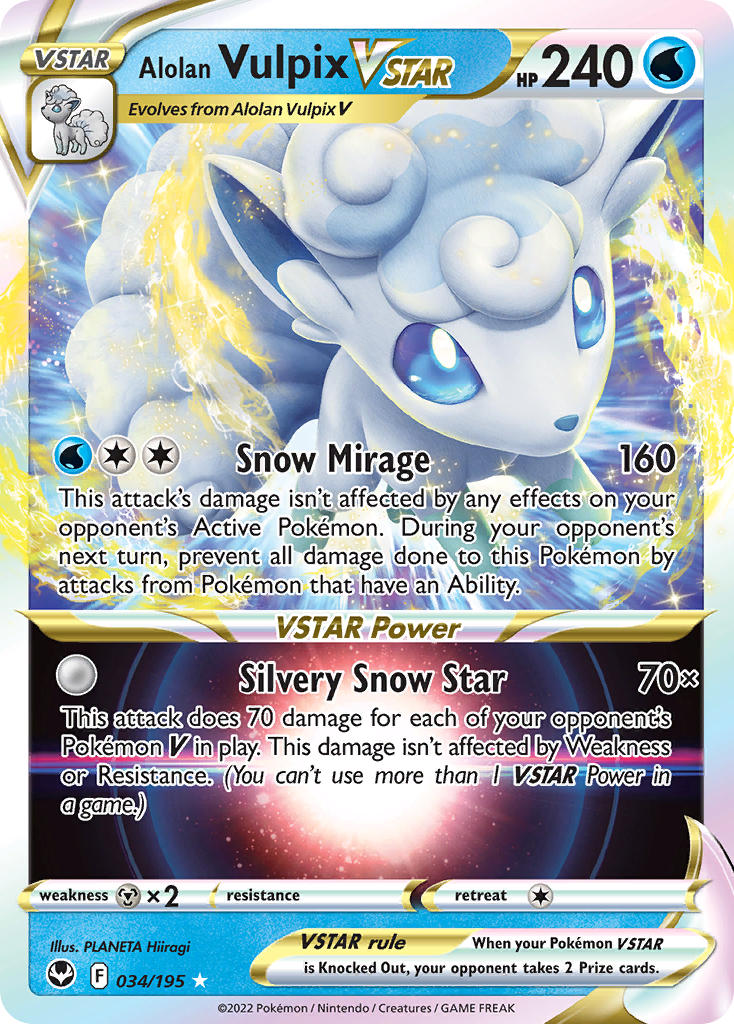 Alolan Vulpix VSTAR  034/195 - POKEMON SWORD & SHIELD: SILVER TEMPEST