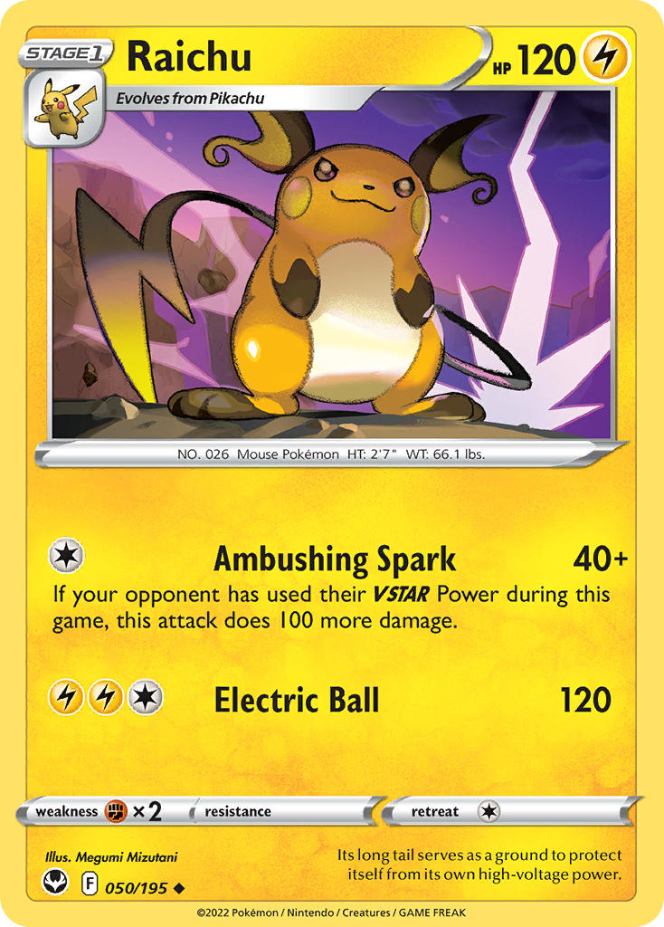 Raichu 050/195 - POKEMON SWORD & SHIELD: SILVER TEMPEST