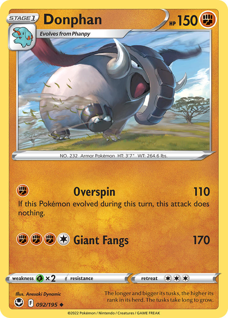 Donphan 092/195 - POKEMON SWORD & SHIELD: SILVER TEMPEST