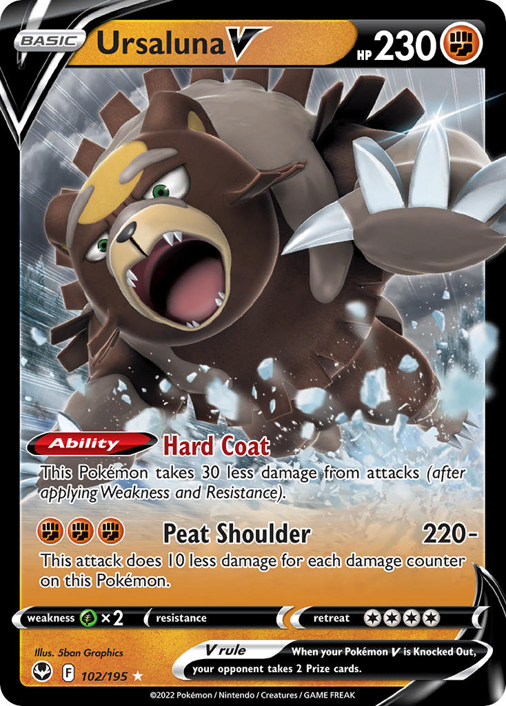 Ursaluna V 102/195 - POKEMON SWORD & SHIELD: SILVER TEMPEST