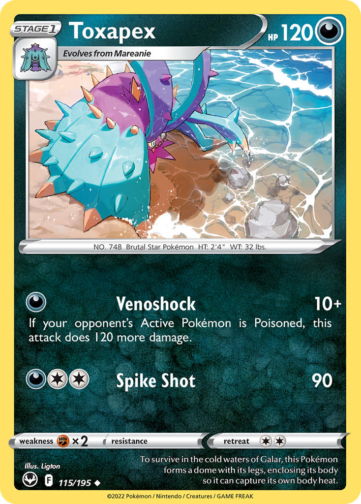 Toxapex 115/195 - POKEMON SWORD & SHIELD: SILVER TEMPEST