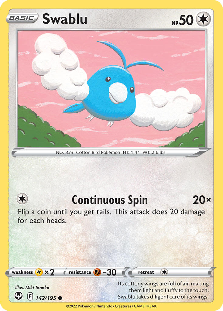 Swablu 142/195 - POKEMON SWORD & SHIELD: SILVER TEMPEST
