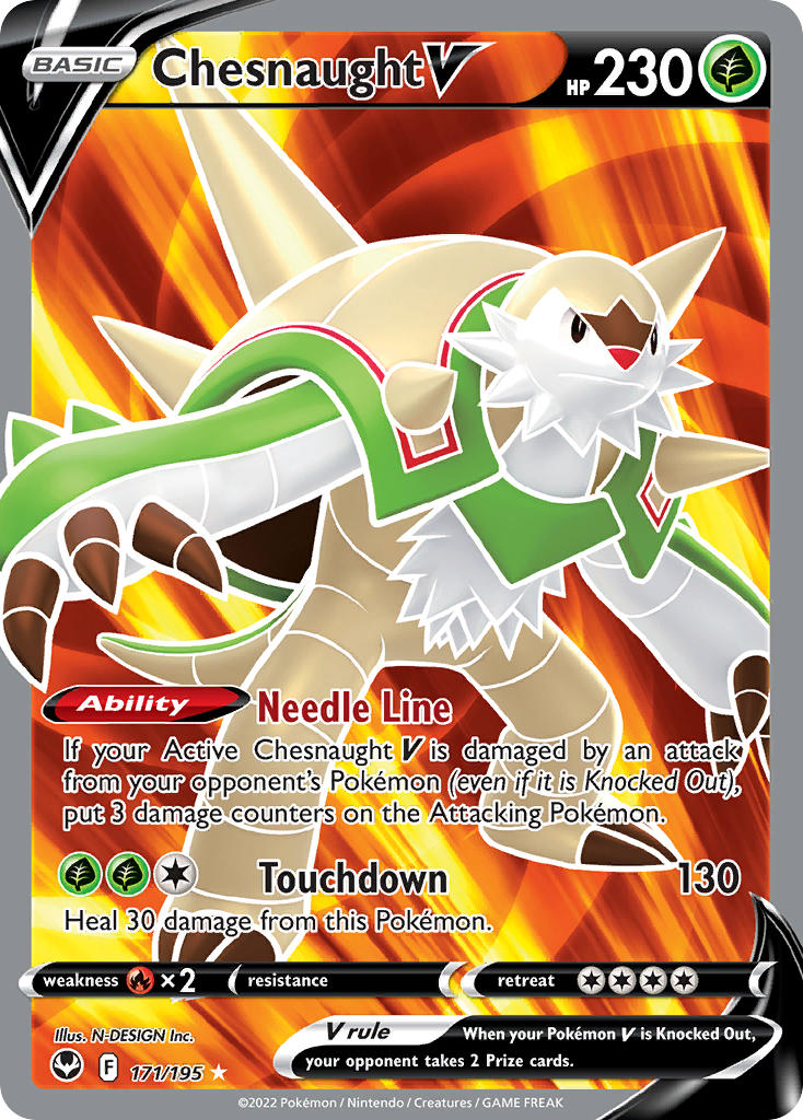 Chesnaught V 171/195 - POKEMON SWORD & SHIELD: SILVER TEMPEST