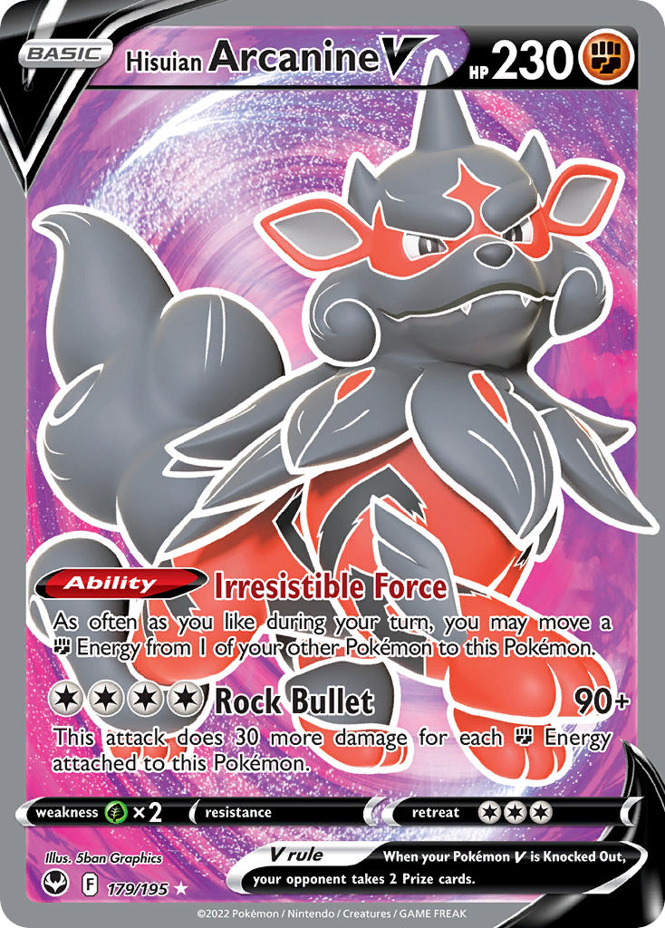Hisuian Arcanine V 179/195 - POKEMON SWORD & SHIELD: SILVER TEMPEST