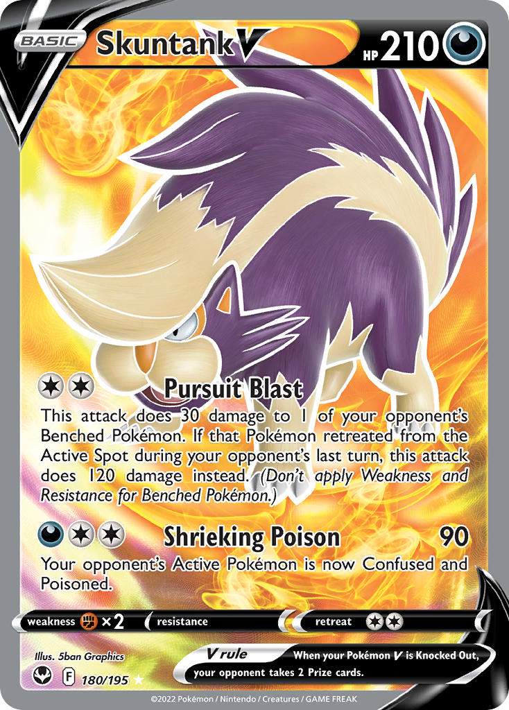 Skuntank V 180/195 - POKEMON SWORD & SHIELD: SILVER TEMPEST