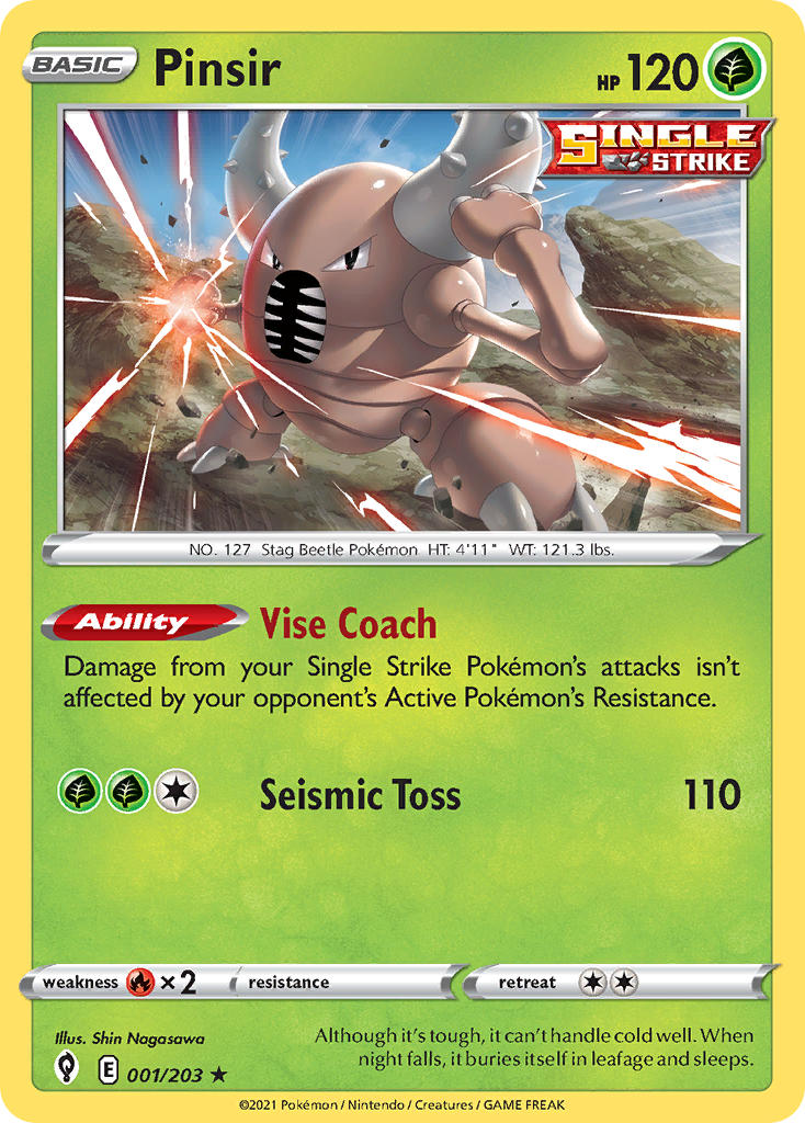 Pinsir 001/203 - POKEMON SWORD & SHIELD: EVOLVING SKIES