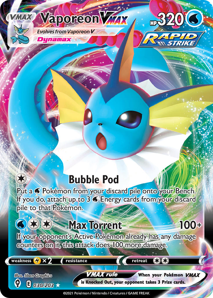 Vaporeon VMAX 030/203 - POKEMON SWORD & SHIELD: EVOLVING SKIES