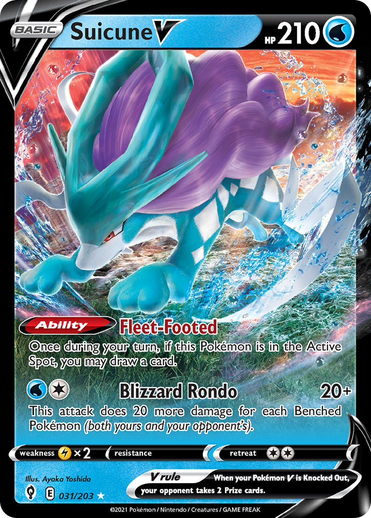 Suicune V 031/203 - POKEMON SWORD & SHIELD: EVOLVING SKIES